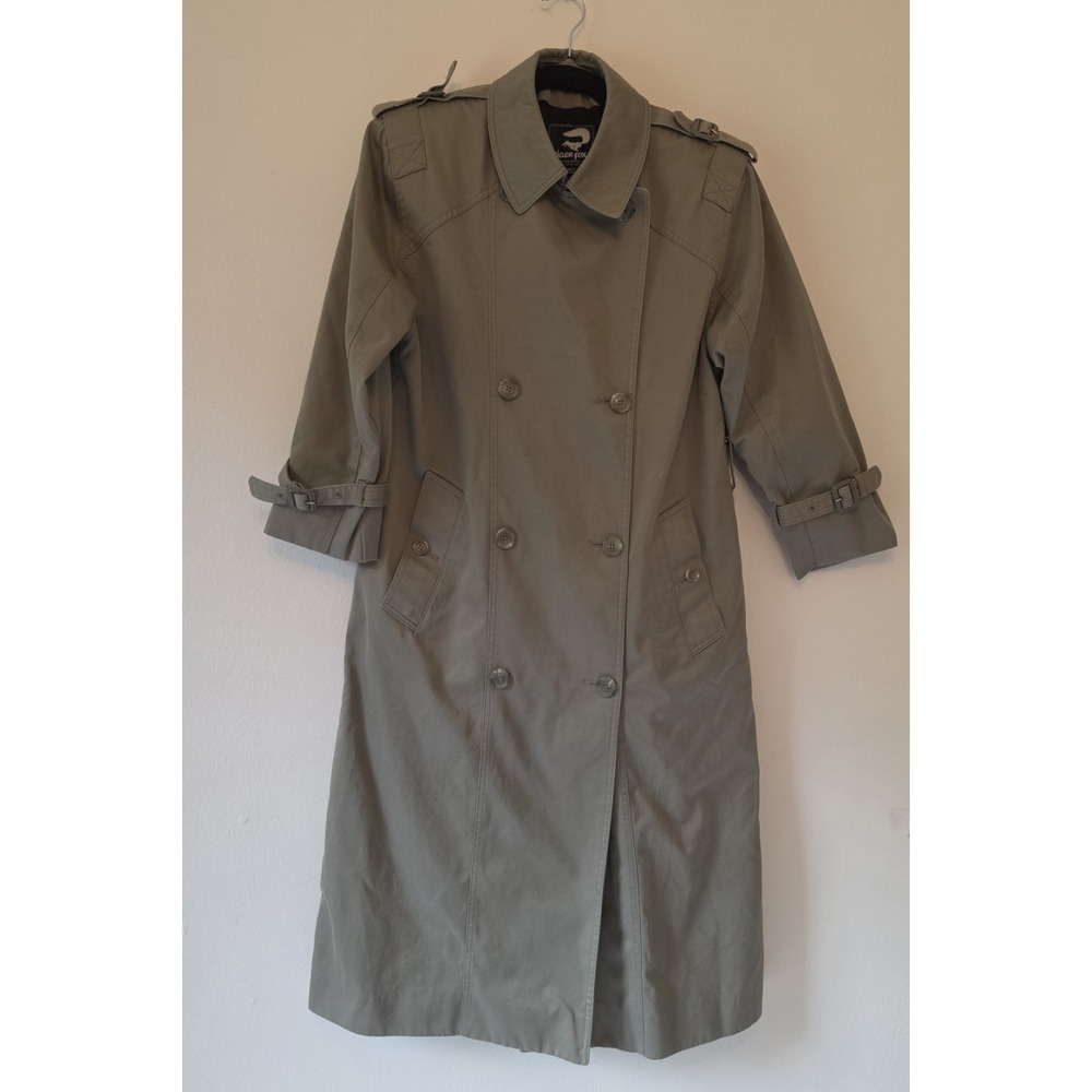 Tiger Fox Group Ltd Vintage Khaki Trench Coat With Stricking Lining Women's SM